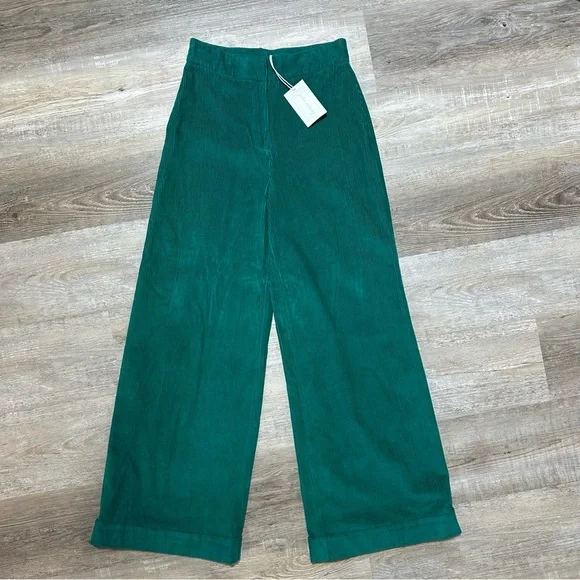 Julia amory pant cord in verdigris Small NWT wide leg corduroy - Picture 5 of 11